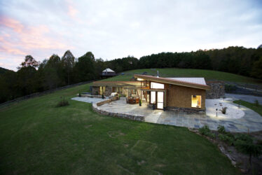 A scenic view of a house totally isolated