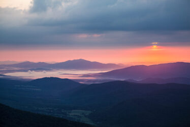 Peaks of Otter during sunrise