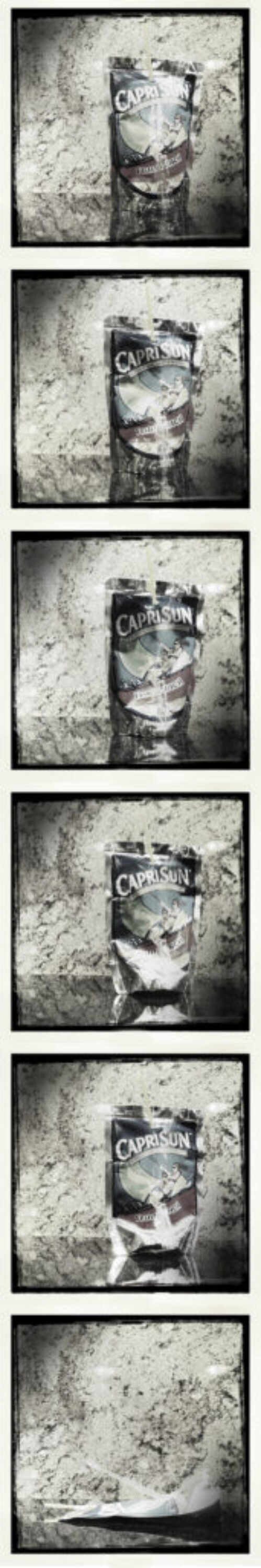 A collage of pictures of a caprisun